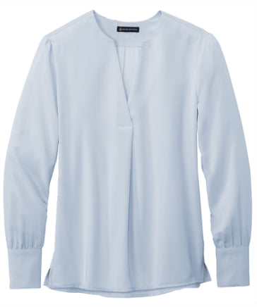 Ladies Open-Neck Satin Blouse