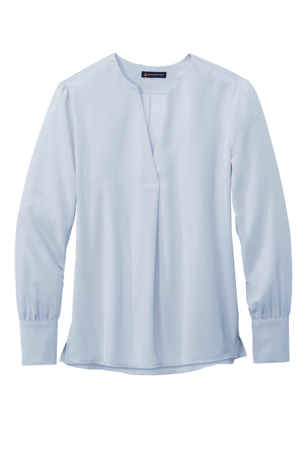 Ladies Open-Neck Satin Blouse
