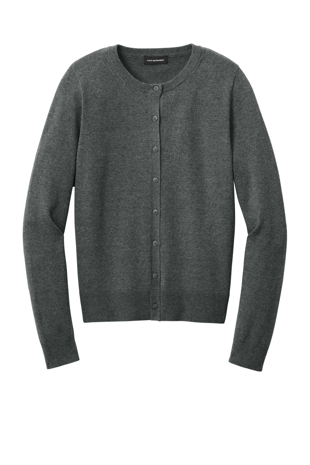 Ladies Easy Care Crewneck Cardigan Sweater
