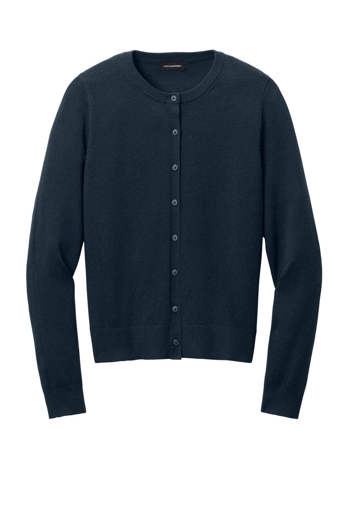 Ladies Easy Care Crewneck Cardigan Sweater
