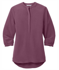 Ladies 3/4 Sleeve Textured Crepe Tunic