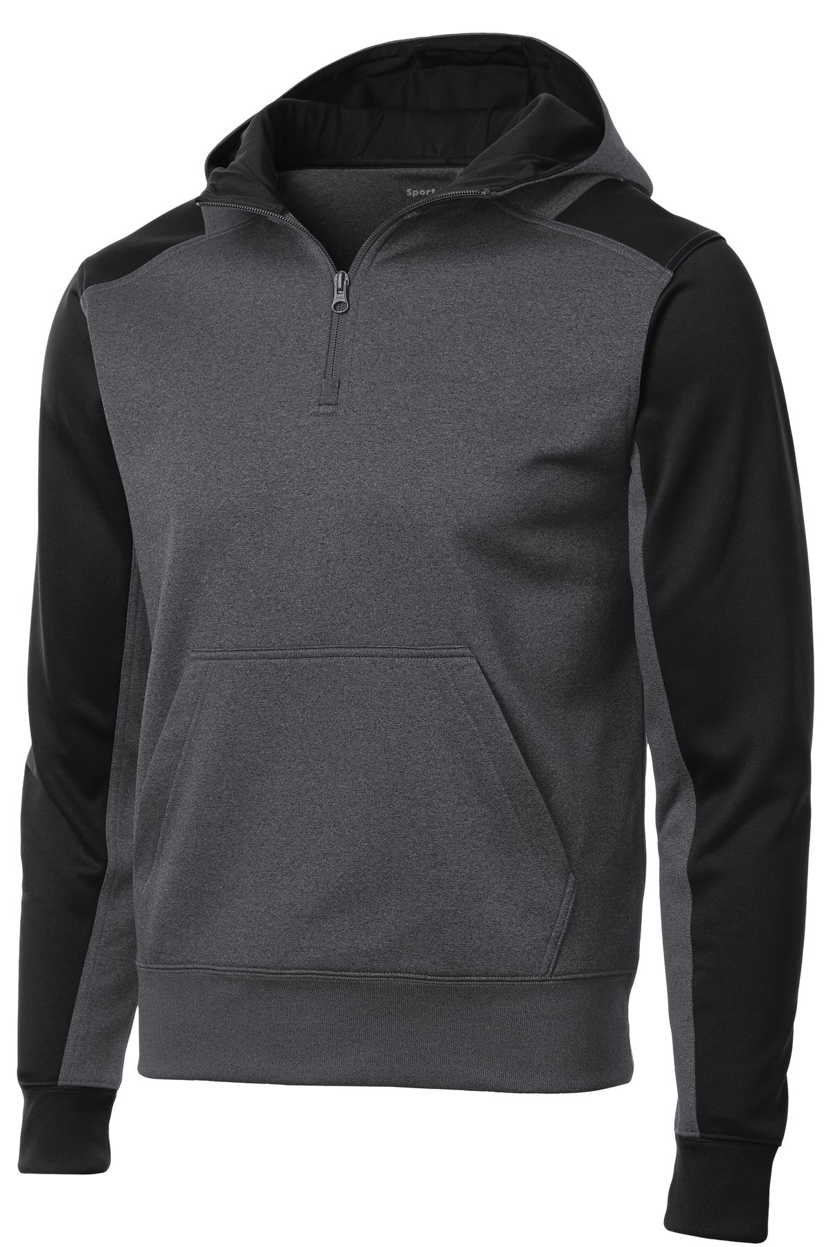 Performance Sport-Tek Colorblock 1/4 Zip Hooded Sweatshirt
