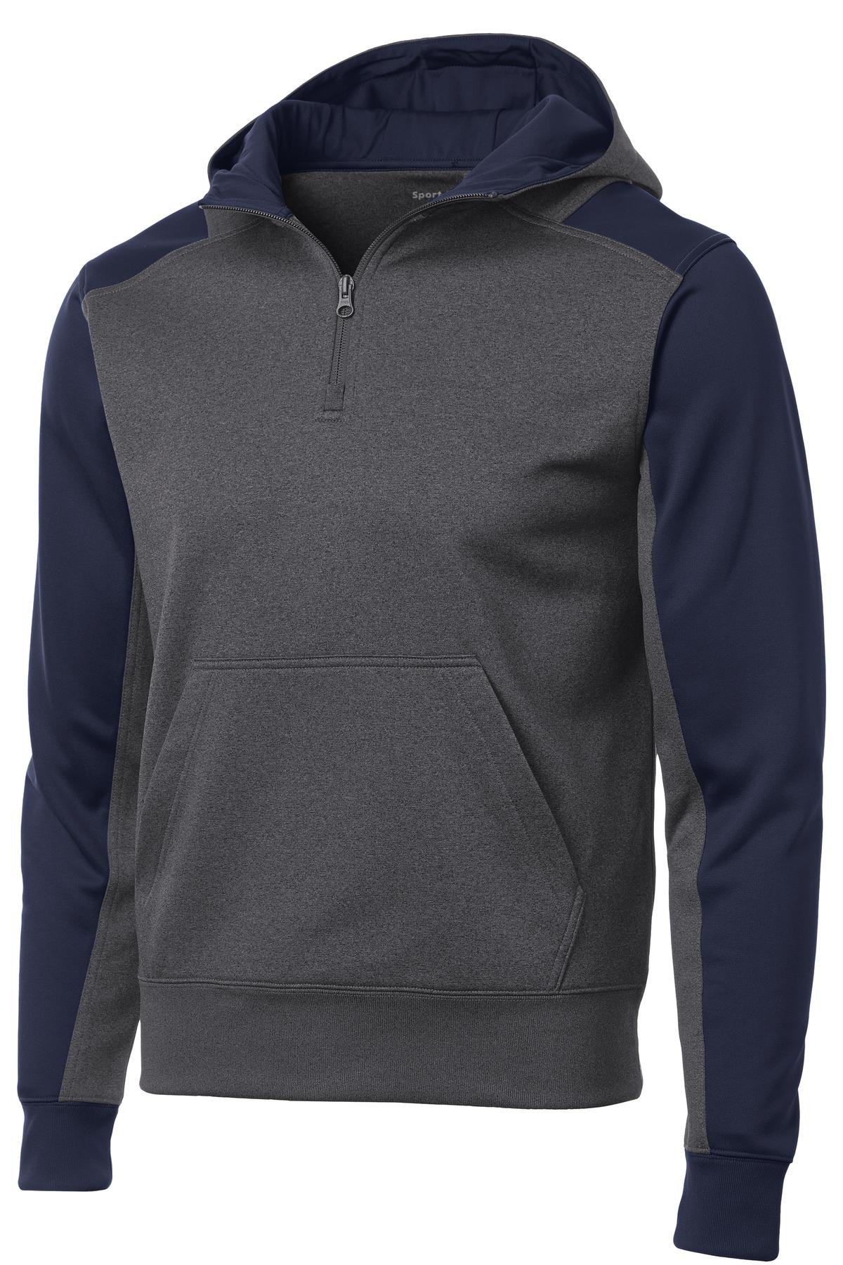 Performance Sport-Tek Colorblock 1/4 Zip Hooded Sweatshirt