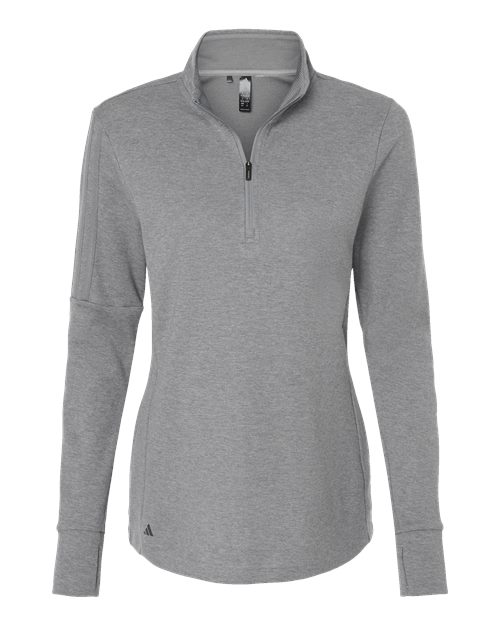 Ladies Adidas 3-Stripe Quarter Zip Sweater