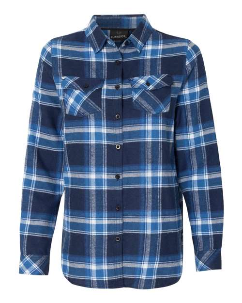 Ladies Long Sleeve Plaid Flannel Shirt