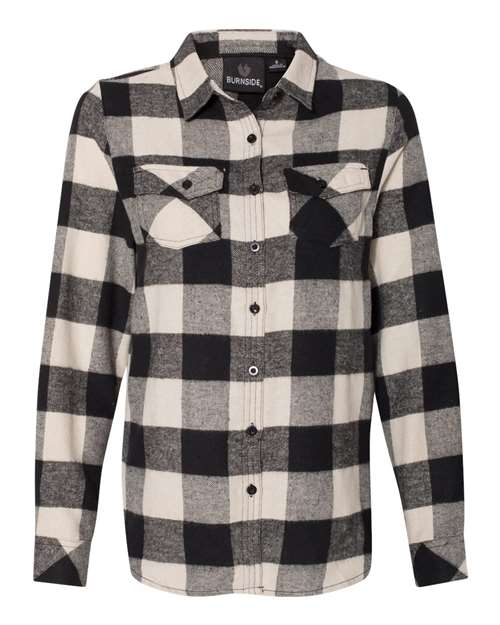 Ladies Long Sleeve Plaid Flannel Shirt