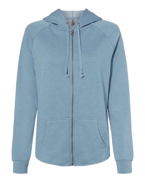Ladies Wave Wash Full-Zip Hooded Sweatshirt