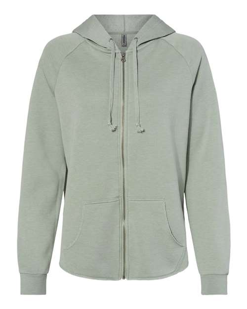Ladies Wave Wash Full-Zip Hooded Sweatshirt