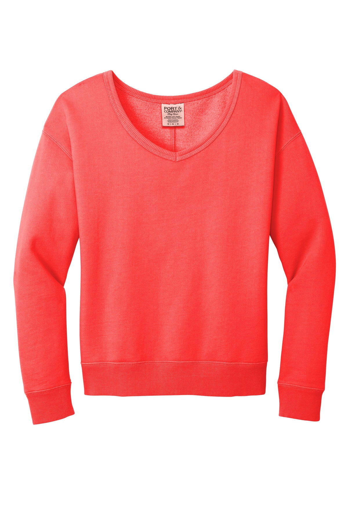 Ladies Beach Wash Garment Dye V-Neck Sweatshirt