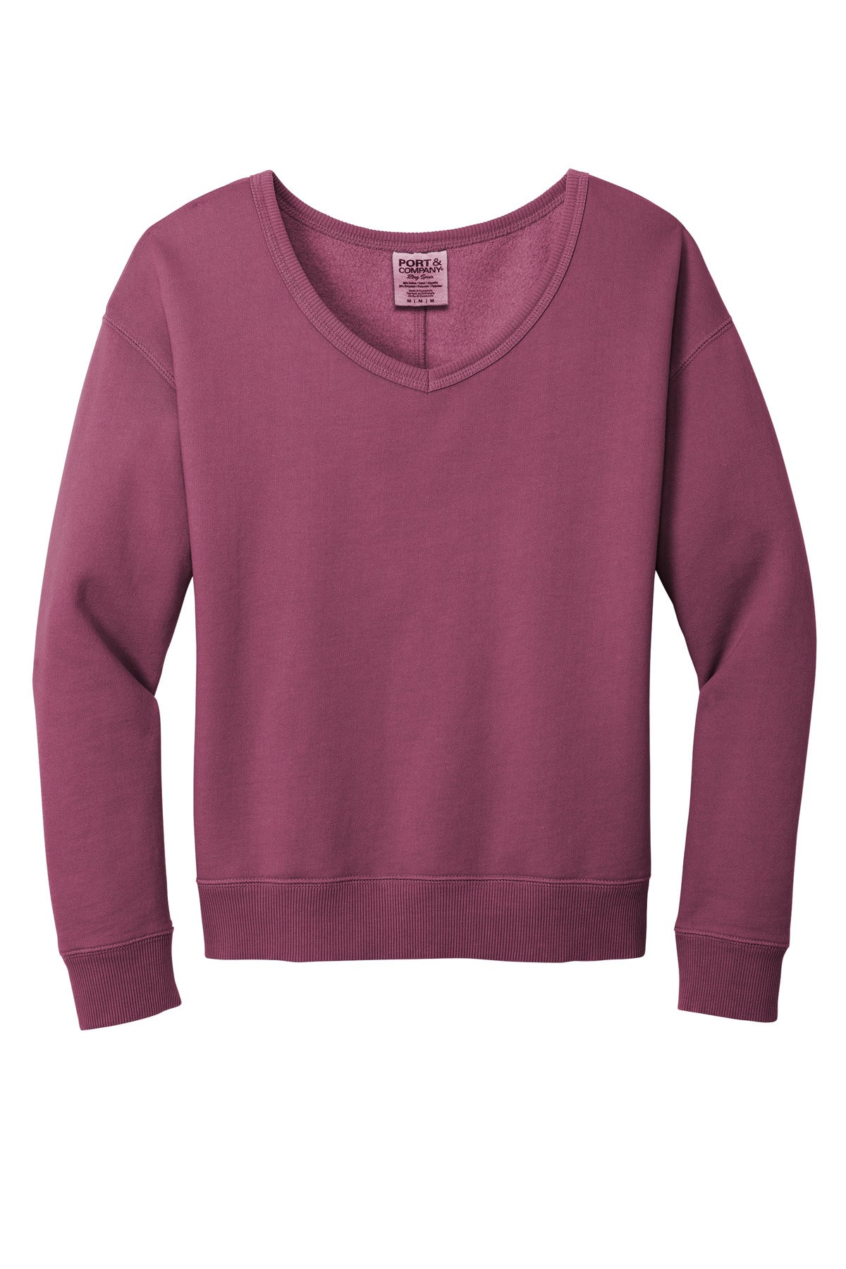 Ladies Beach Wash Garment Dye V-Neck Sweatshirt
