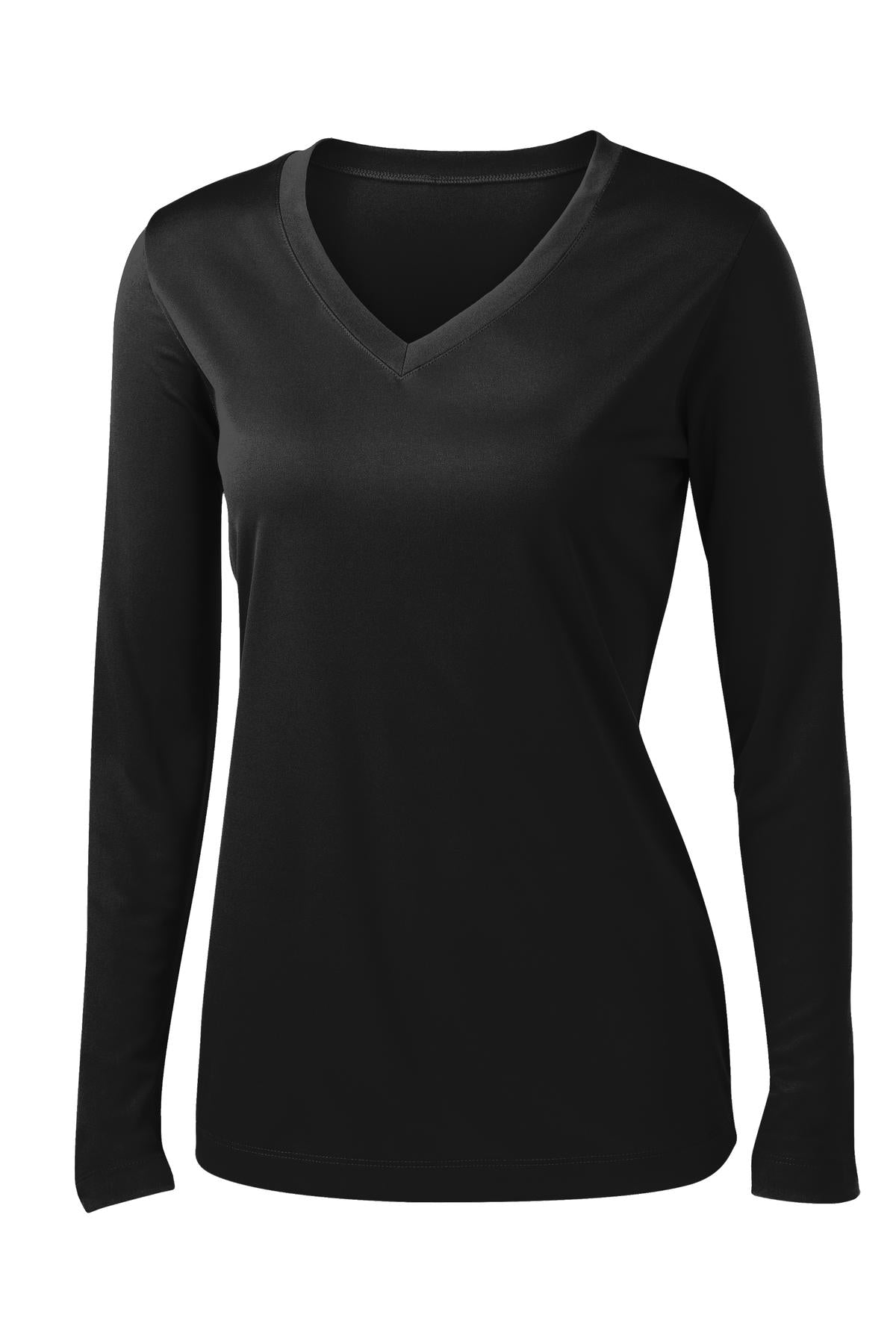 Ladies Long Sleeve V-Neck Performance T-shirt