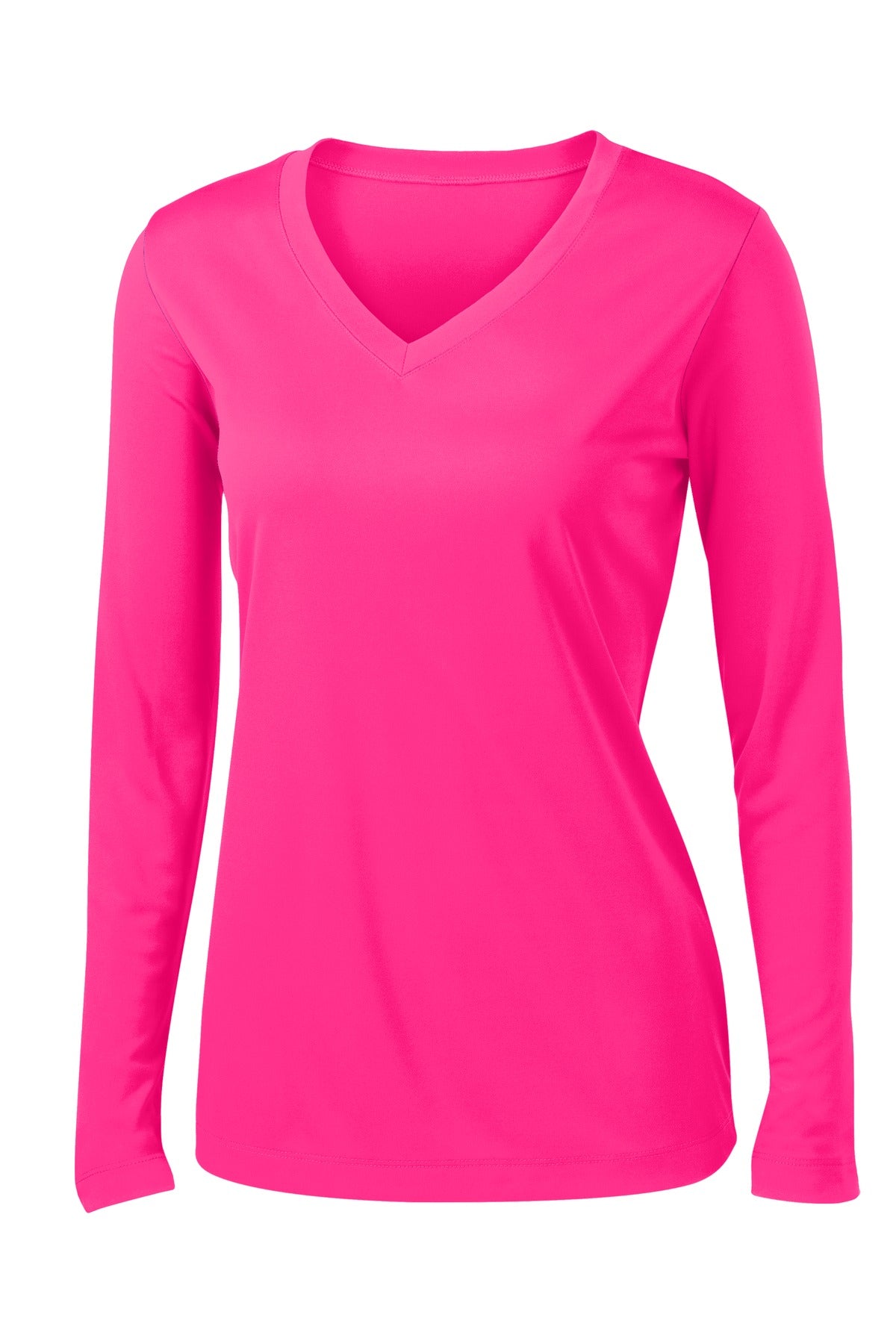 Ladies Long Sleeve V-Neck Performance T-shirt