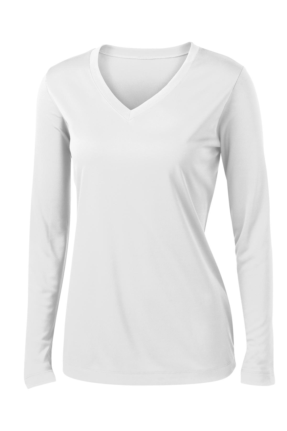 Ladies Long Sleeve V-Neck Performance T-shirt