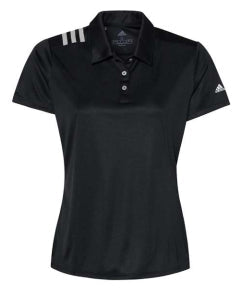 Ladies Adidas 3 Stripe Shoulder Polo Shirt