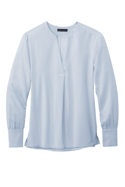 Ladies Open-Neck Satin Blouse