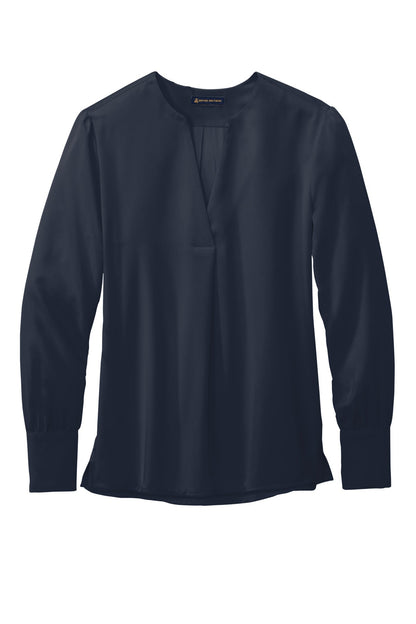 Ladies Open-Neck Satin Blouse