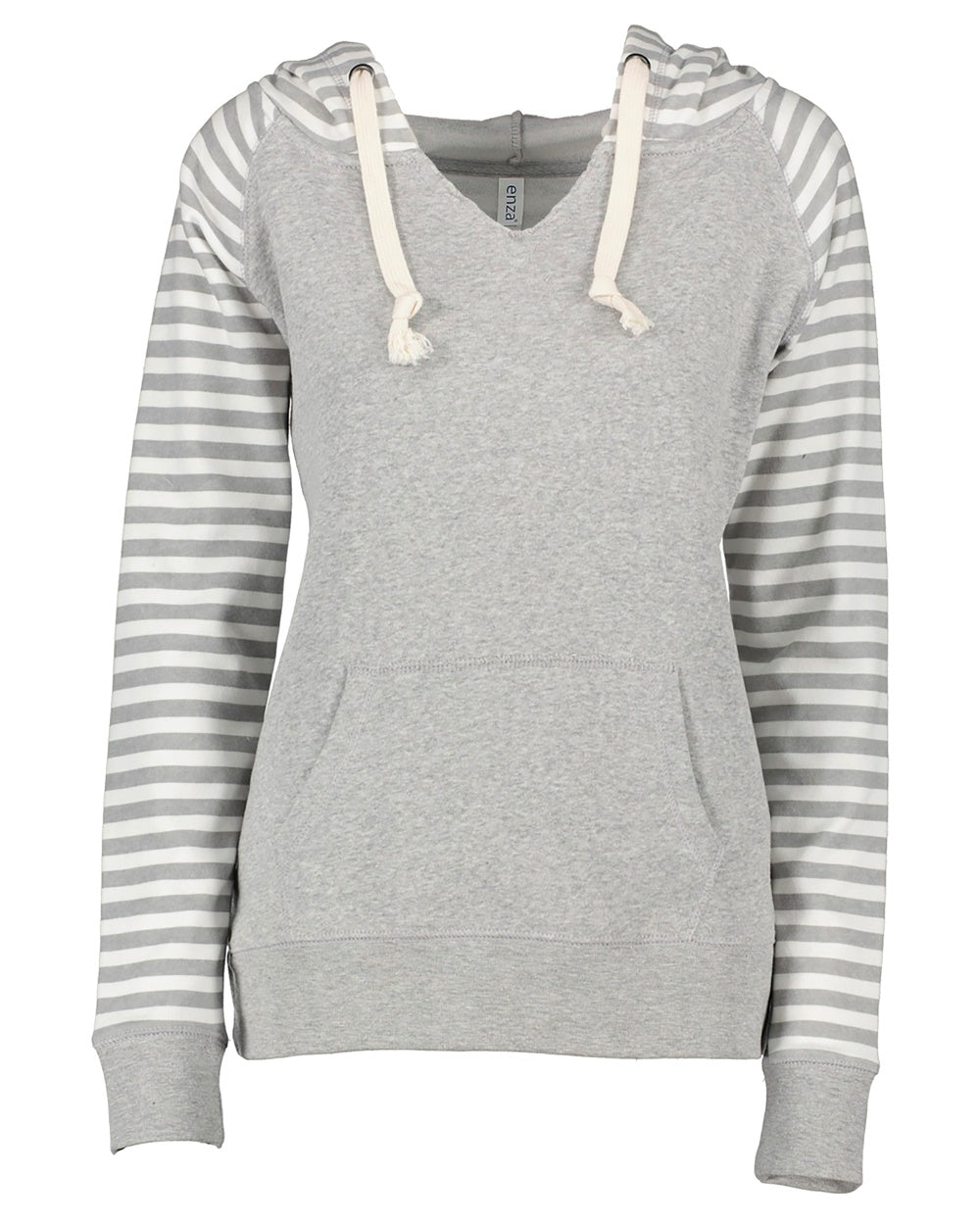 Ladies Stripe Chalk Hooded Sweatshirt