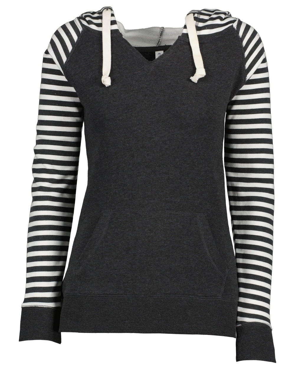 Ladies Stripe Chalk Hooded Sweatshirt