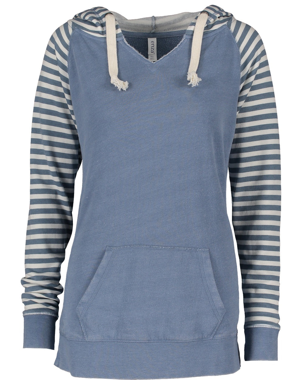 Ladies Stripe Chalk Hooded Sweatshirt