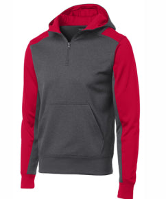 Performance Sport-Tek Colorblock 1/4 Zip Hooded Sweatshirt