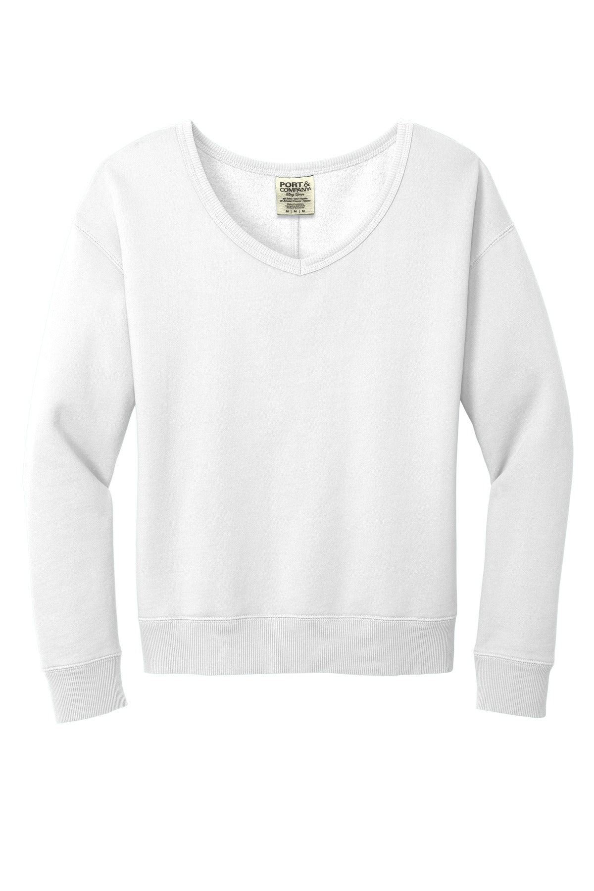 Ladies Beach Wash Garment Dye V-Neck Sweatshirt